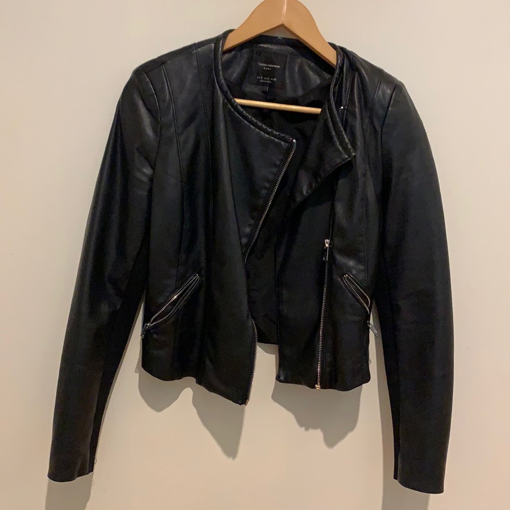 Zara Motto Leather Jacket